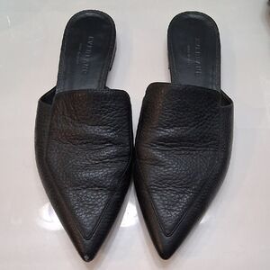Everlane Black Textured Leather Mules